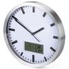 Perel Horloge murale 25 cm Blanc et argent&eacute;