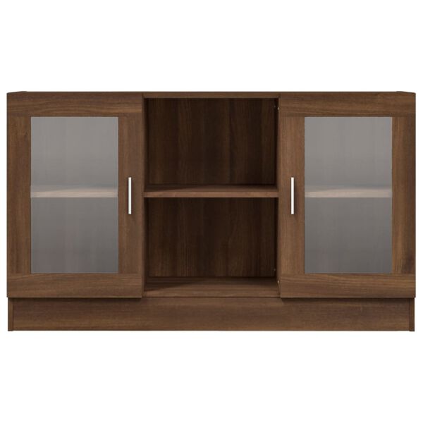 vidaXL Armoire &agrave; vitrine Ch&ecirc;ne marron 120x30,5x70 cm Bois d'ing&eacute;nierie