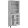 vidaXL Buffet haut Gris b&eacute;ton 69,5x34x180 cm Bois d'ing&eacute;nierie