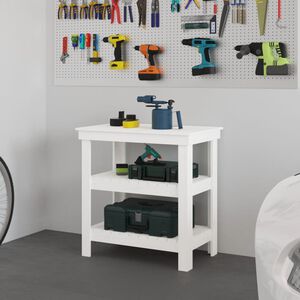 vidaXL Banc de travail Blanc 78,5x50x80 cm Bois de pin massif