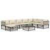 vidaXL Salon de jardin 9 pcs avec coussins anthracite r&eacute;sine tress&eacute;e