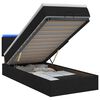 vidaXL Lit coffre avec matelas et LED Noir 80 x 200 cm Tissu