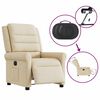 vidaXL Fauteuil inclinable &eacute;lectrique Cr&egrave;me Tissu