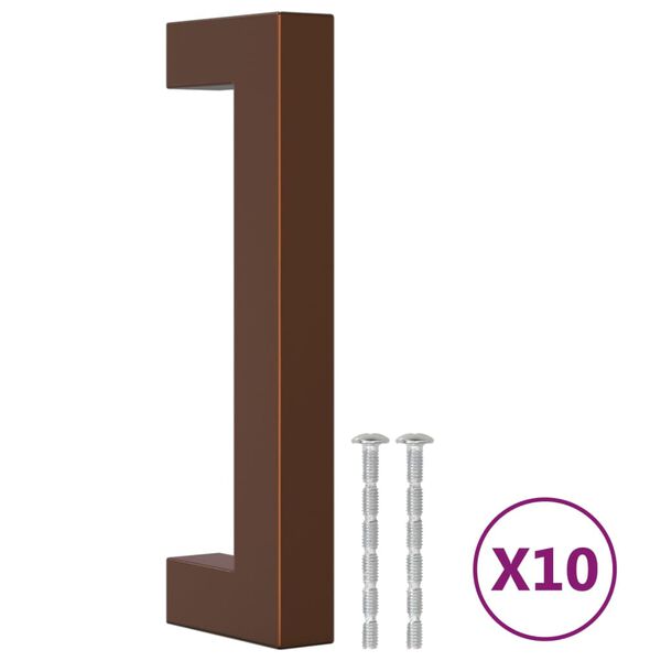 vidaXL Poign&eacute;es d'armoire 10 pcs bronze 96 mm acier inoxydable