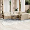 vidaXL Salon de jardin avec coussins 10 pcs beige r&eacute;sine tress&eacute;e
