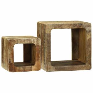 vidaXL Unites TV 2 pc Marron 36 x 30 x 36 cm Bois de mangue massif