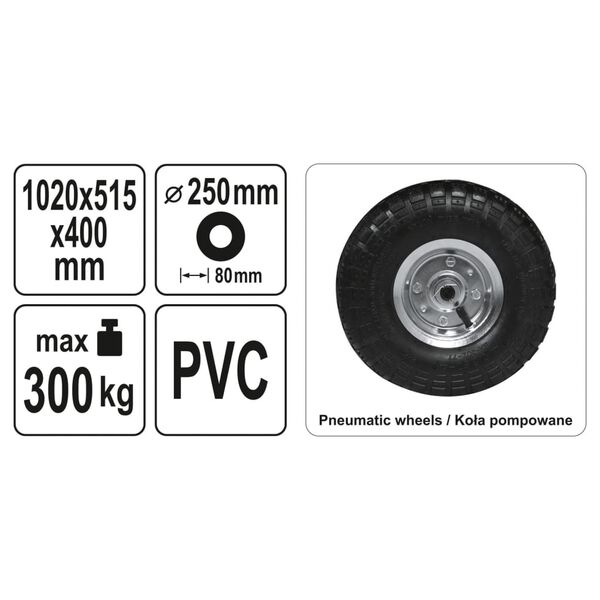 FLO Chariot de jardin 200 L 300 kg