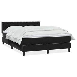 vidaXL Sommier &agrave; lattes de lit avec matelas noir 160x220 cm velours
