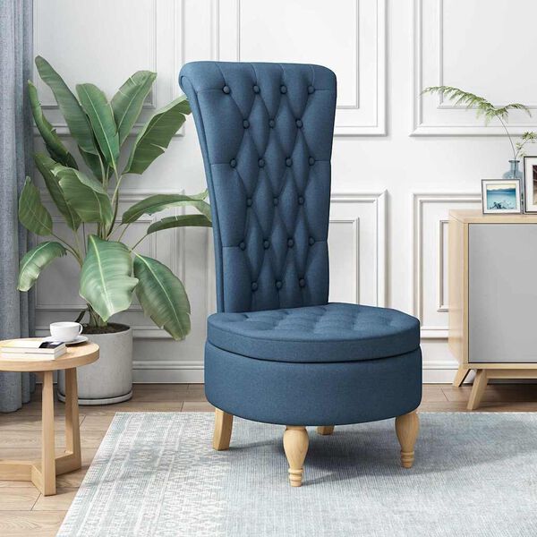 vidaXL Fauteuil &agrave; pantoufle Bleu 56,5 x 70 x 110 cm tissu