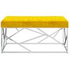 vidaXL Banc 97 cm Jaune moutarde Tissu de velours et acier inoxydable