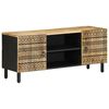 vidaXL Meuble TV noir 105x33,5x46 cm bois massif manguier brut