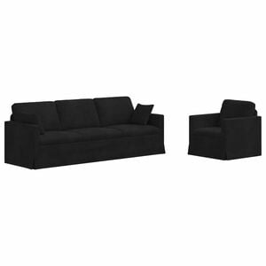vidaXL Ensemble de Canap&eacute;s 2 pc Noir Velours