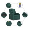 vidaXL Fauteuil de massage inclinable électrique Vert foncé Tissu