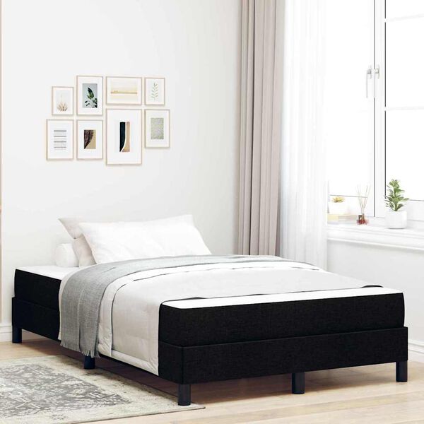 vidaXL Lit &agrave; ressorts avec matelas Noir 120 x 190 cm tissu