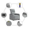 vidaXL Fauteuil inclinable de massage électrique Gris clair Tissu