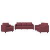 vidaXL Ensemble de canap&eacute;s 3 pcs avec coussins Rouge bordeaux Tissu