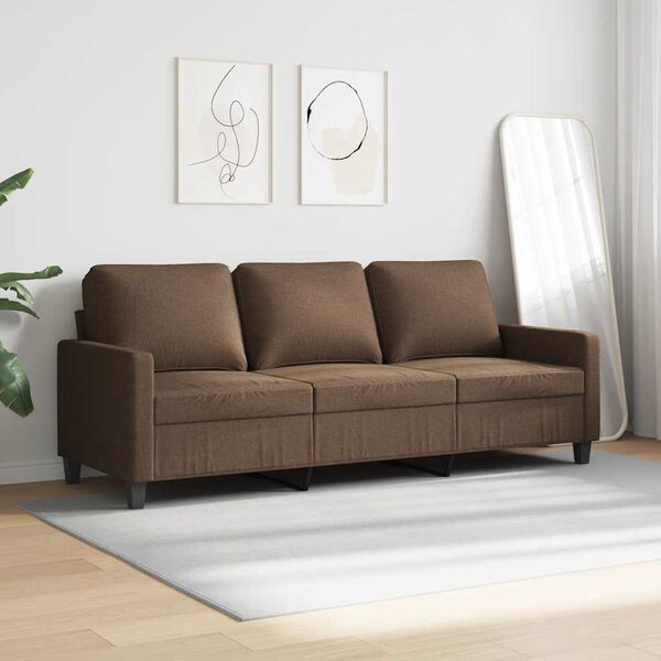 vidaXL Canap&eacute; &agrave; 3 places Marron 180 cm Tissu
