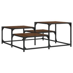 vidaXL Table basse ch&ecirc;ne marron 87,5x87,5x40 cm bois d'ing&eacute;nierie