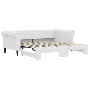 vidaXL Lit de jour avec gigogne sans matelas blanc 90x200 cm