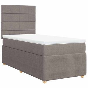 vidaXL Sommier &agrave; lattes de lit avec matelas Taupe 90x190 cm Tissu