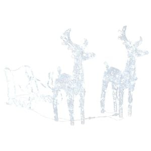 vidaXL D&eacute;coration de No&euml;l Rennes et tra&icirc;neau 160 LED 130 cm Acrylique