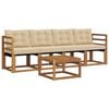 vidaXL Ensemble de canap&eacute;s d'ext&eacute;rieur 5 pc Naturel et Beige