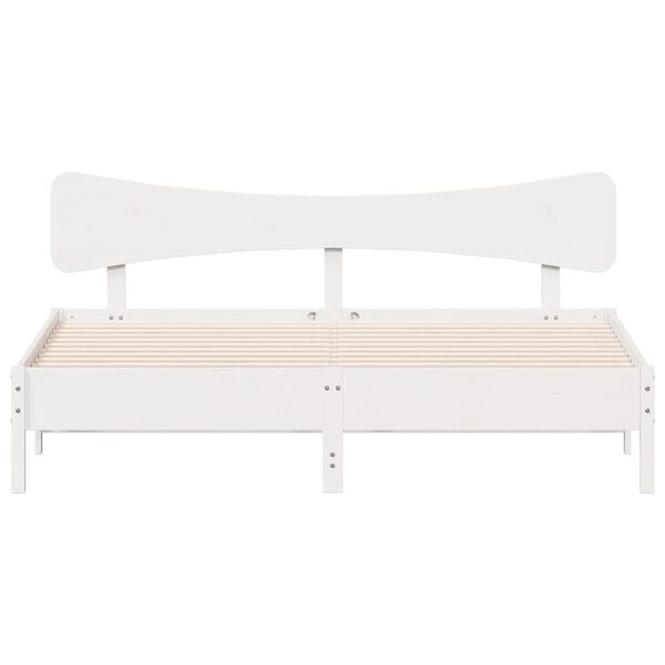vidaXL Cadre de lit sans matelas blanc 200x200 cm bois massif de pin