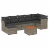 vidaXL Salon de jardin 8 pcs avec coussins gris r&eacute;sine tress&eacute;e