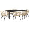vidaXL Ensemble de salle &agrave; manger pour jardin 7 pc Marron polyrotin