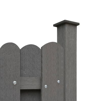 vidaXL Panneau de clôture avec 2 poteaux WPC 180x180 cm gris