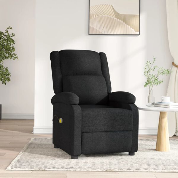 vidaXL Fauteuil &eacute;lectrique de massage Noir Tissu