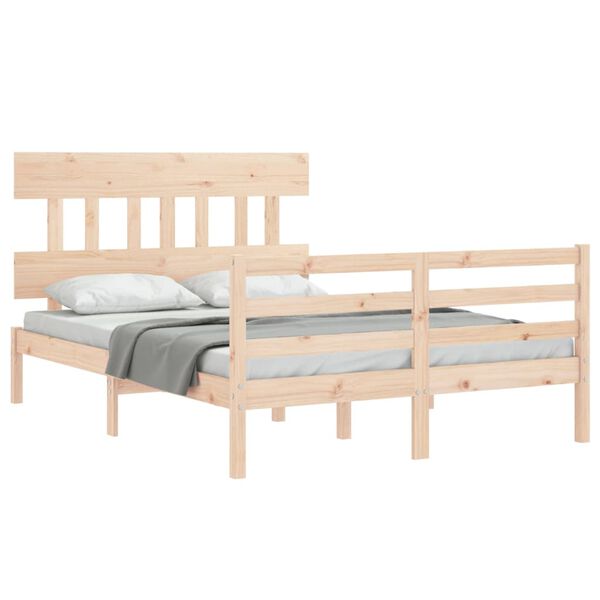 vidaXL Cadre de lit sans matelas 140x200 cm bois massif