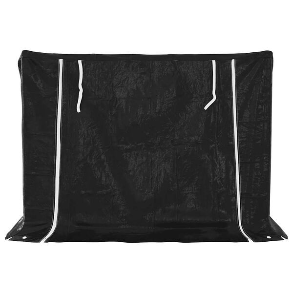 vidaXL Portant de bois de chauffage et housse de pluie acier galvanis&eacute;