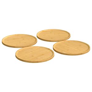 vidaXL Assiettes &agrave; pizza 4 pcs &Oslash;32x1,5 cm bambou