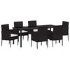 vidaXL Ensemble de salle &agrave; manger pour jardin 7 pc Noir polyrotin