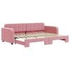 vidaXL Lit de jour avec gigogne sans matelas rose 80x200 cm