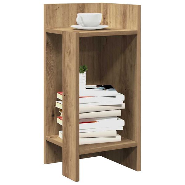 vidaXL Table d'appoint avec étagère chêne artisanal 25,5x27x60 cm