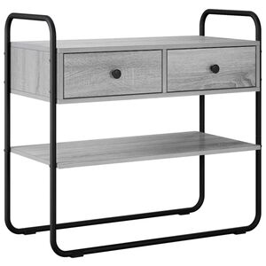 vidaXL Table console Sonoma gris 80 x 40 x 75 cm Bois d'ing&eacute;nierie