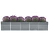 vidaXL Lit surélevé de jardin Acier galvanisé 400x80x77 cm Gris