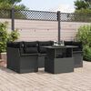 vidaXL Ensemble de canap&eacute; de jardin 7 pcs Noir Poly Rattan