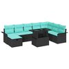 vidaXL Ensemble de canap&eacute; de jardin 9 pc Noir polyrotin