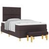 vidaXL Lit &agrave; ressorts avec t&ecirc;te de lit Marron fonc&eacute; 200 x 120 cm tissu