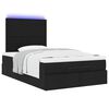 vidaXL Cadre de lit ottoman avec matelas noir 120x190 cm tissu