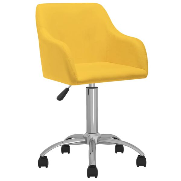 vidaXL Chaises pivotantes &agrave; manger lot de 6 jaune tissu