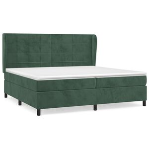 vidaXL Sommier &agrave; lattes de lit et matelas Vert fonc&eacute; 200x200cm Velours