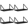 vidaXL &Eacute;tag&egrave;res Murales 4 pc Ch&ecirc;ne noir 30 x 16 x 15,5 cm