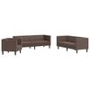 vidaXL Ensemble de canap&eacute; Chesterfield 3 pcs marron similicuir