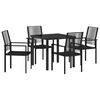 vidaXL Ensemble de salle &agrave; manger pour jardin 5 pc Noir