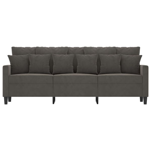 vidaXL Canap&eacute; &agrave; 3 places Gris fonc&eacute; 180 cm Velours