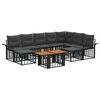 vidaXL Ensemble de canap&eacute; de jardin 10 pc Noir et Gris fonc&eacute; polyrotin